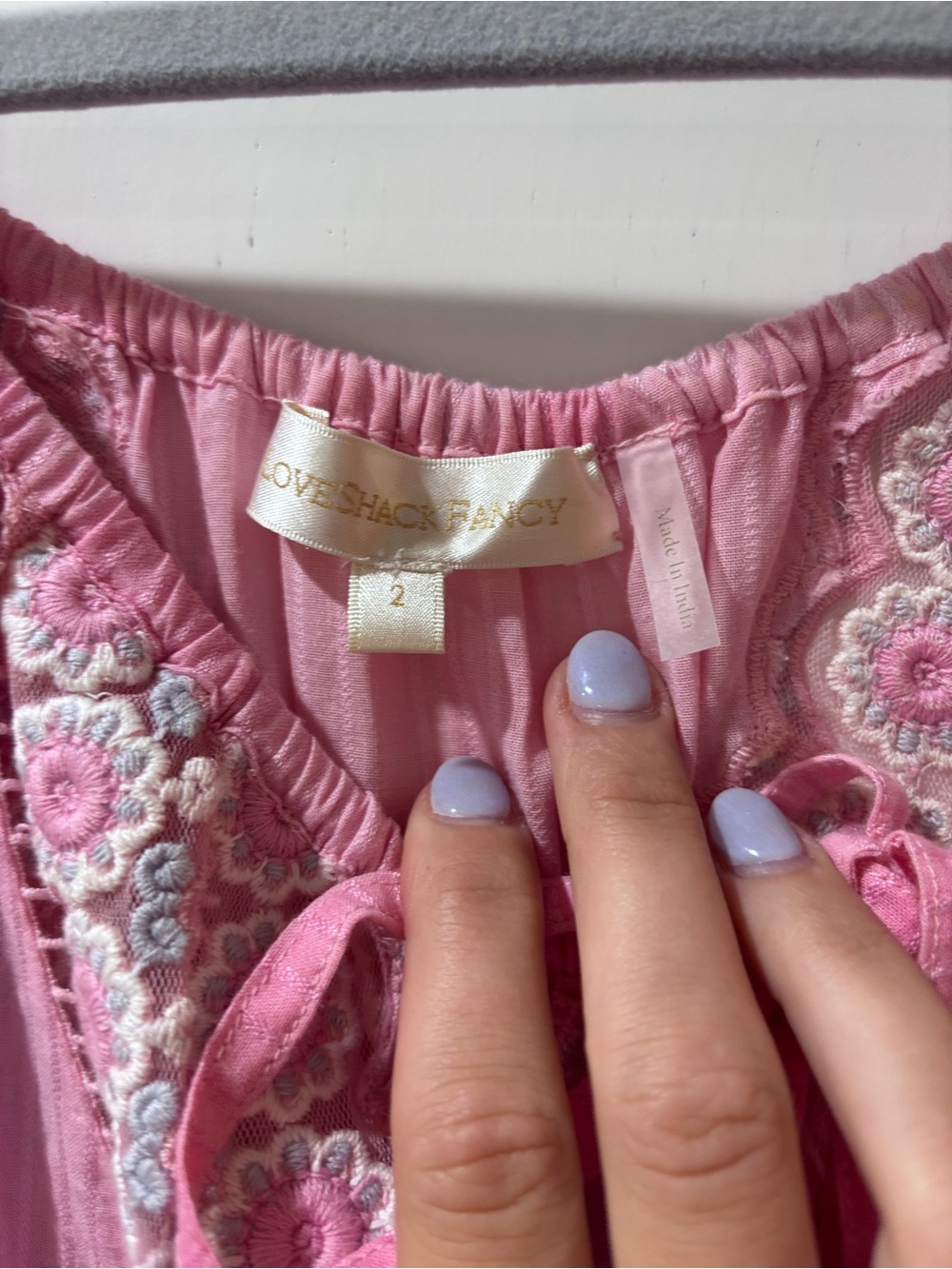 LoveShackFancy Pink Embroidered Peasant Tunic - Picture 3 of 6